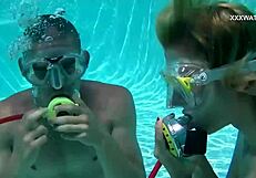 Petite Hungarian Teens Cruz and Friend Underwater Pool Blowjobs Cum Everywhere