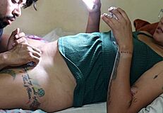 tattooing her sexy pussy then creampie payment inside