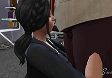 Indian Boss Pounds Arab Secretary's Stockinged Pussy At Work