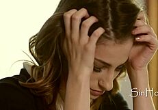 brunette teen secretly craves her stepdad's forbidden touch