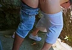 Feliz año nuevos cachondos couple rips clothes for rough anal creampie behind abandoned house