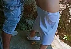 Feliz año nuevos cachondos couple rips clothes for rough anal creampie behind abandoned house