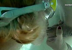 Petite Hungarian Teens Cruz and Friend Underwater Pool Blowjobs Cum Everywhere