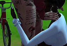 Ebony Teen Throat Fucked Hard by Big Black Cock in Pouring Rain Outside