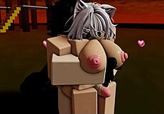 roblox goat fights in fishnets cartoon style