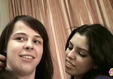 Wanna see two lesbian friends with big and small tits lick clits in homemade POV masturbation?