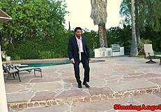 bigtits babe begs for close-up anal drilling in oiled missionary