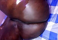 ebony ssbbw spreads fat ass pussy on desk dildos till she squirts dripping