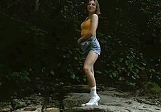 Stripping Naked Groping Myself Outdoors in Public Park