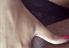 ebony babe fingers fat pierced pussy lips clit to intense orgasm