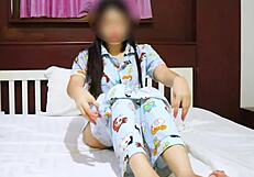 Cute nightie playtime with her tight pussy 😘🔥