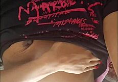 ebony babe fingers fat pierced pussy lips clit to intense orgasm