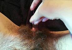 wanna see this big clit hairy cunt sucked wet with toy to orgasm?