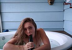 brazilian babe squirts wildly in bathtub craving hard pussy fuck