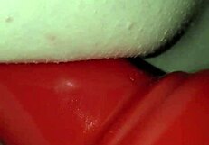 i love watching this lollipop milf ride massive dildos in doggy and reverse cowgirl, stretching her hairy pussy