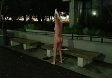 who needs clothes ripping off in public night when my shaved milf pussy shines?
