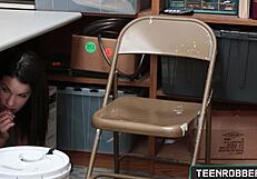 hot lingerie shoplifter eden sin fucked hard by guard in office