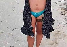 Flashing Tits and Ass on Mexican Beach Teases for More Outdoor Whore Action