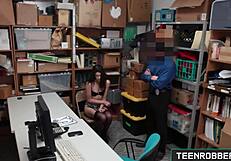 hot lingerie shoplifter eden sin fucked hard by guard in office