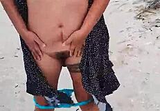 Flashing Tits and Ass on Mexican Beach Teases for More Outdoor Whore Action