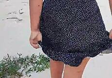 Flashing Tits and Ass on Mexican Beach Teases for More Outdoor Whore Action