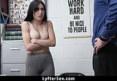 caught shoplifting teen bends over for burglar cop's hard doggystyle fuck instead of calling police