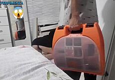 Married wife pays delivery boy with bent over doggystyle facial cum