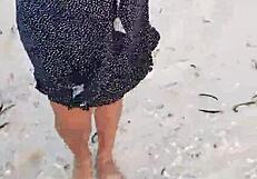 Flashing Tits and Ass on Mexican Beach Teases for More Outdoor Whore Action