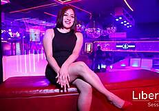 porn actress bends over bar for swingers' group doggystyle cum in mouth pounding