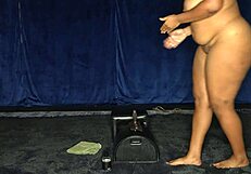 Thick Ebony's Big Ass Overwhelmed Riding Sybian Machine Orgasms