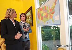 Campaign manager in heels and lingerie blows for votes