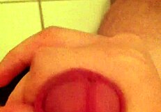 dude in the toilet just wanking his cock like crazy