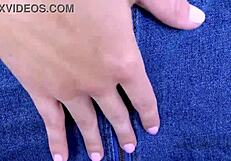 Sultry brunette model fucked raw on sofa audition