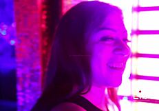 porn actress bends over bar for swingers' group doggystyle cum in mouth pounding