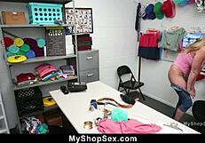 Officer Blackmails Caught Teen Shoplifter into Bent Over Doggystyle Submission