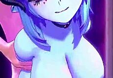 Milf in blue unleashes hardcore sex cravings.