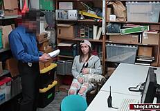 that teen shoplifter bends over officers desk for hardcore fuck punishment