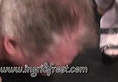 Muscular mistresses crush loser under feet and heels