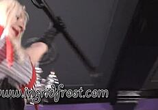 Muscular mistresses crush loser under feet and heels