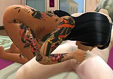 Sexy Latina Deepthroats Old Man's Cock in Sims 4
