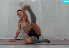 Gina Gerson Sweats Moaning Flexible Stretches Juicy Pussy for SecretFriends Workout
