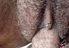 extreme close-up macro pussy pounding ends in juicy creampie