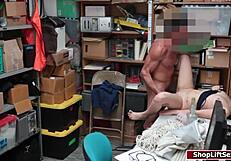 that teen shoplifter bends over officers desk for hardcore fuck punishment