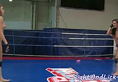 i watched that wrestling dyke get fingered hard while queening the athletic babe