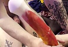 Femdom Strapon Domination Deepthroat Cock Sucking Assault.