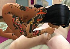 Sexy Latina Deepthroats Old Man's Cock in Sims 4