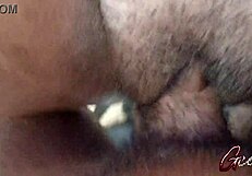 extreme close-up macro pussy pounding ends in juicy creampie