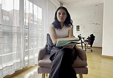 Latina Hetero Slut's Clit Hardens from Lesbian Fingering Lick