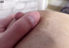 Hubby stares shocked at fresh creampie oozing from cheating wife's fat milf pussy!