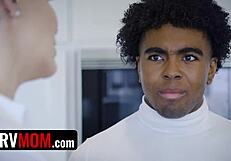 Ryan keely instructs foster stepson and stepdaughter hannah grace on deepthroat blowjob cum swapping interracial threesome